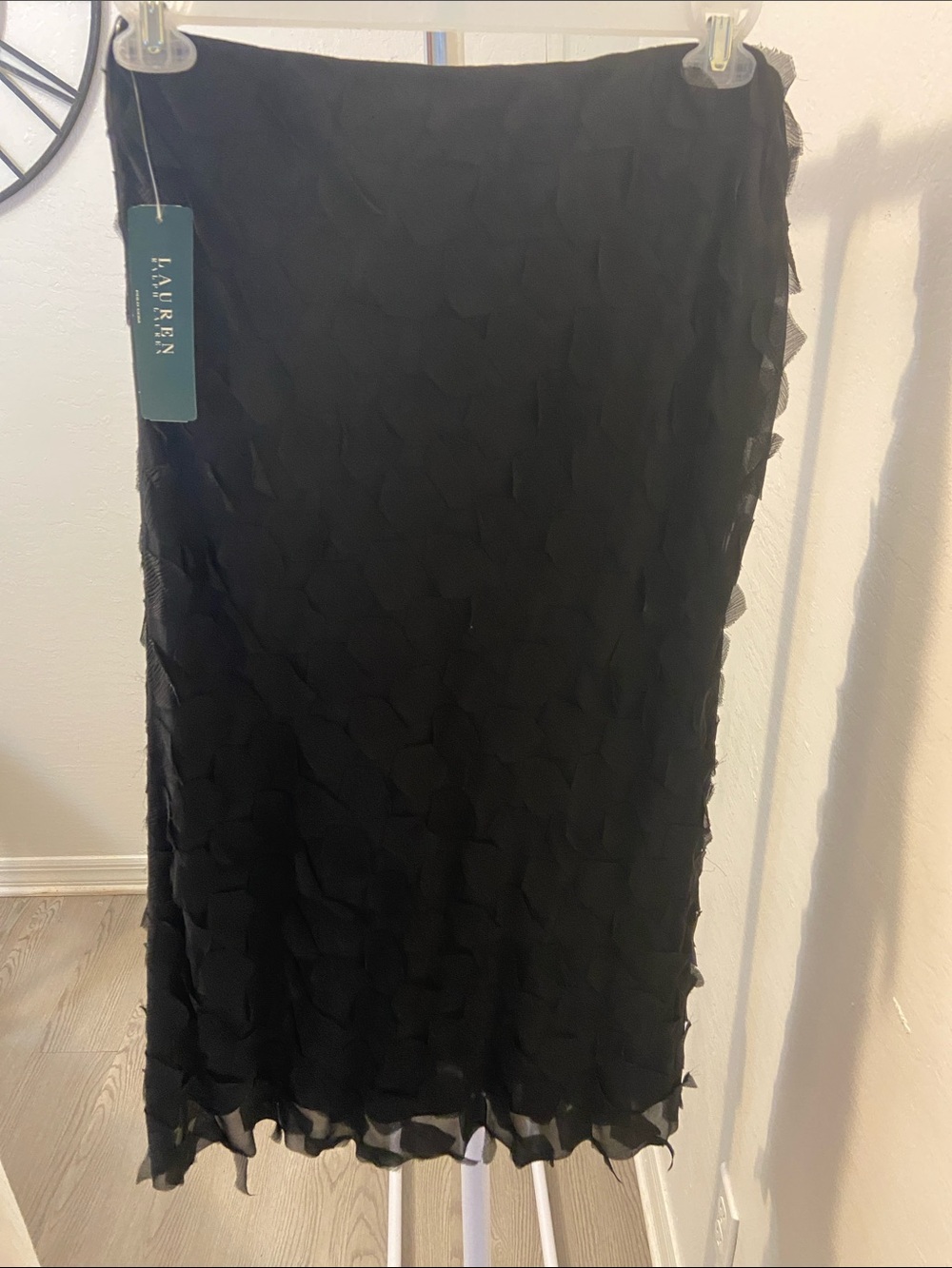 Lauren Ralph Lauren Black Petal-Detail Pencil Skirt